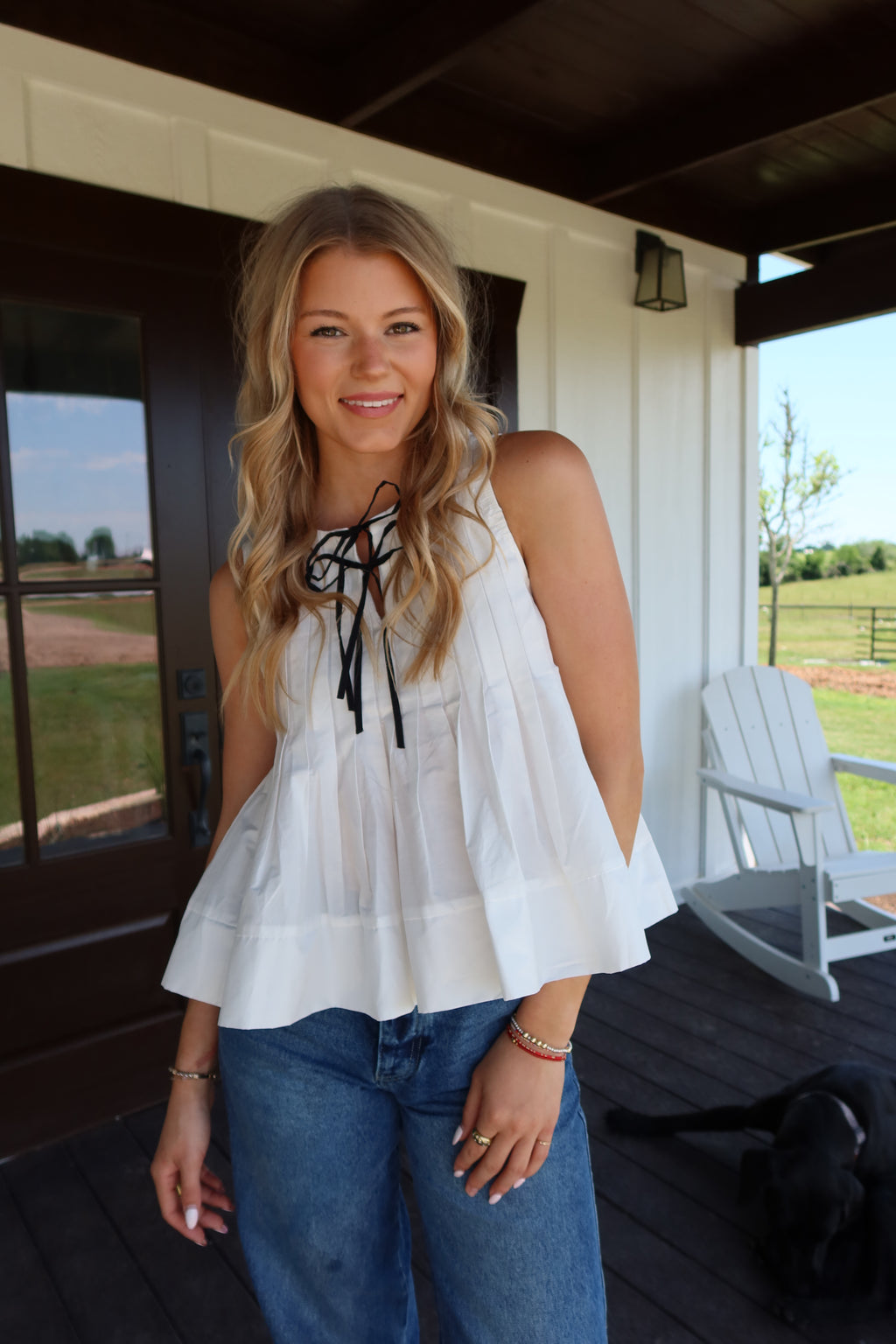 The Pleated Pearl Top
