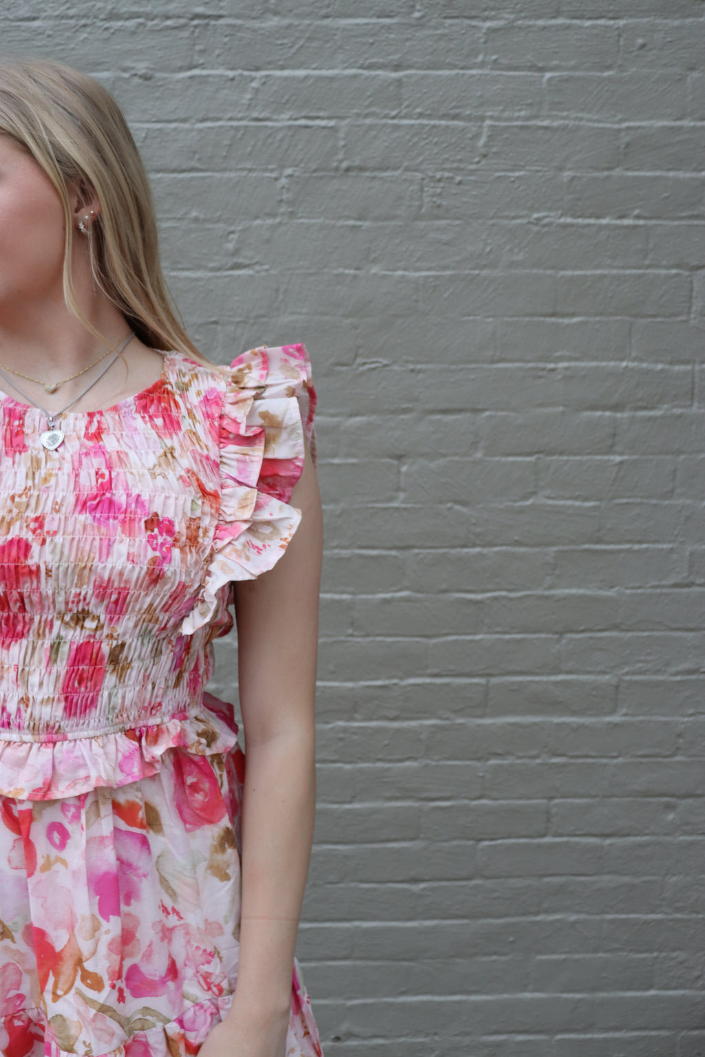 Smocked Floral Dress