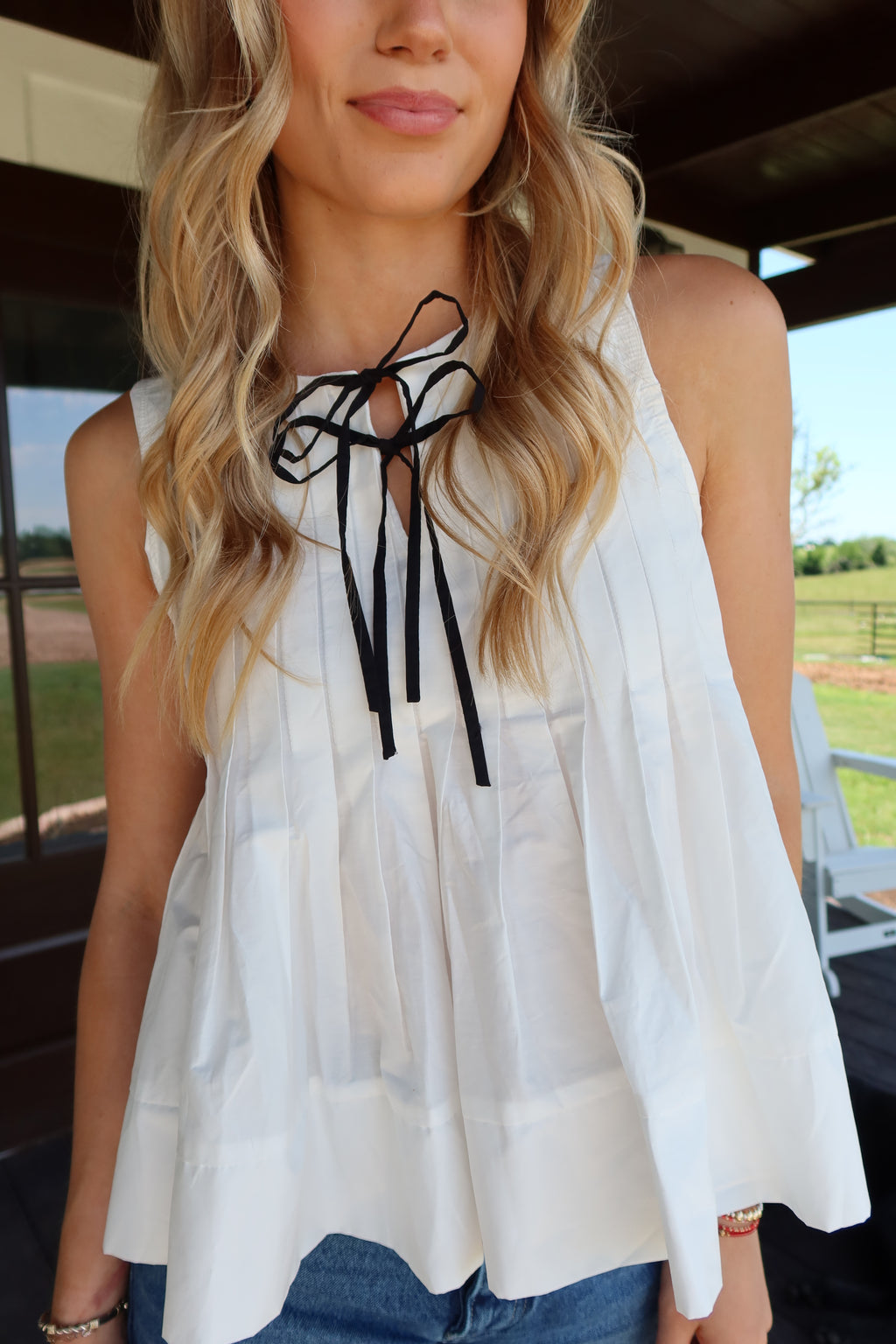 The Pleated Pearl Top