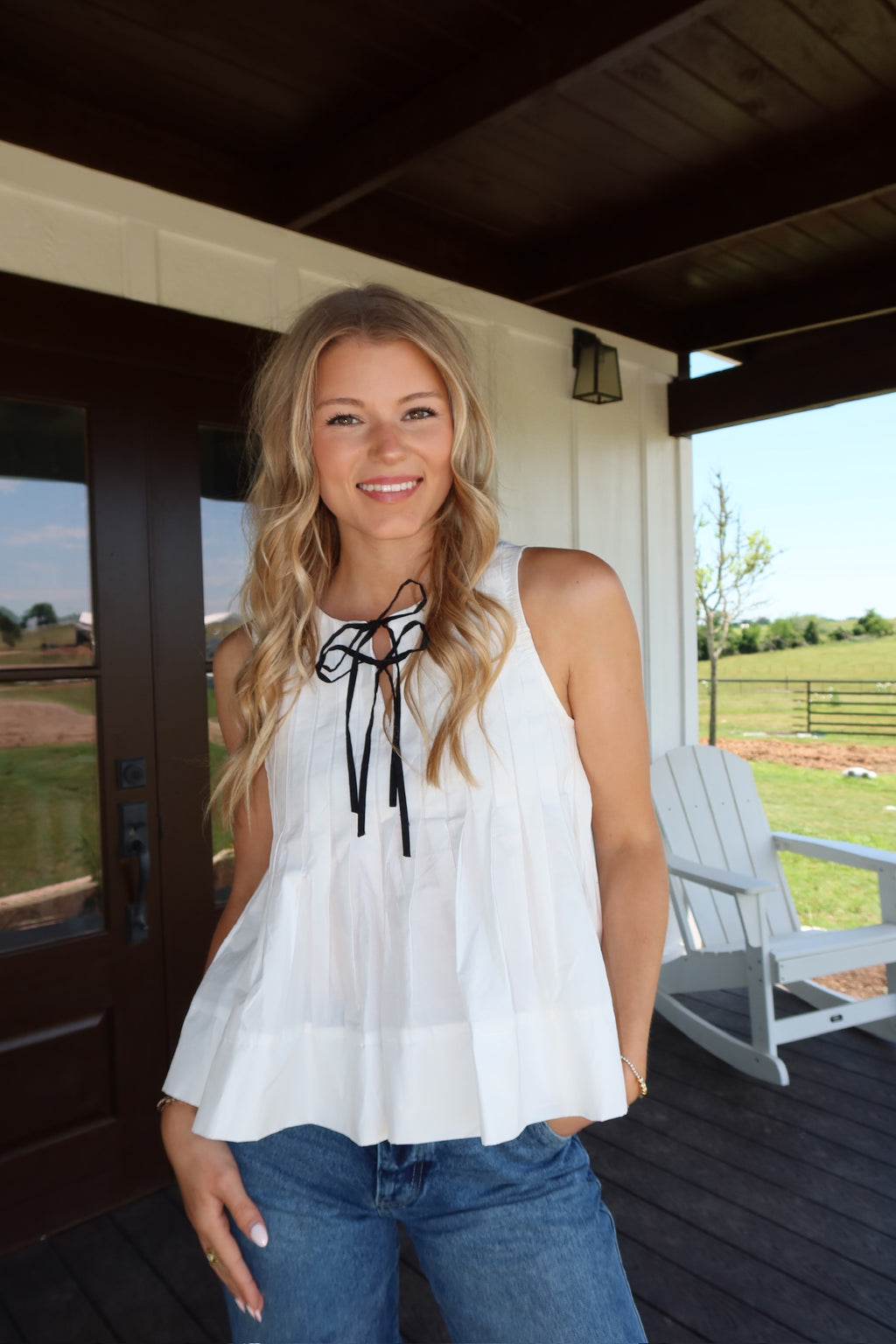 The Pleated Pearl Top