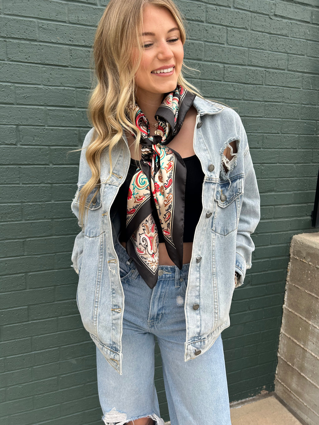 Oversize Wash Ripped Denim Jacket