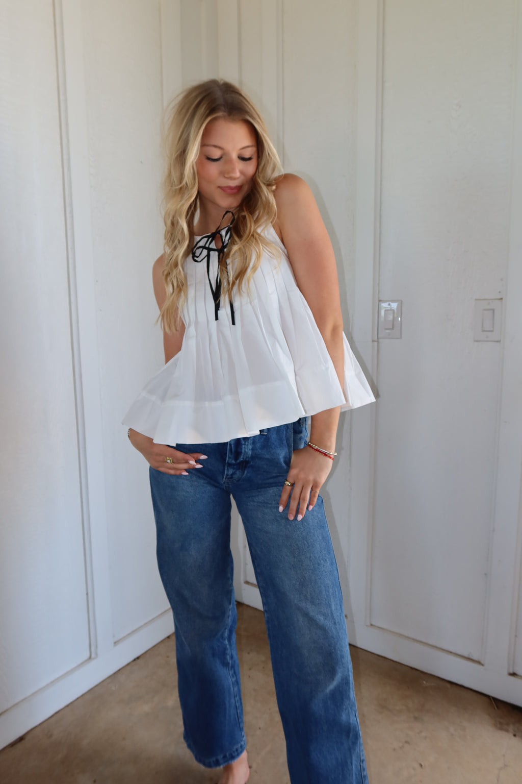The Pleated Pearl Top