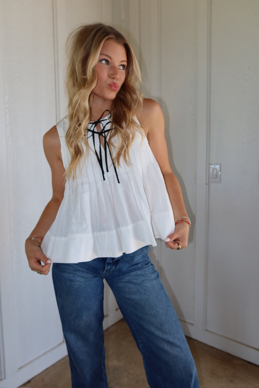 The Pleated Pearl Top