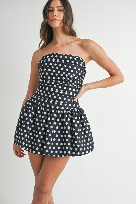 Deep Blue Dotted Mini