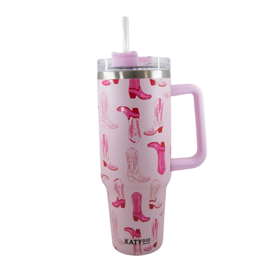 Light Pink Western Boots Tumbler