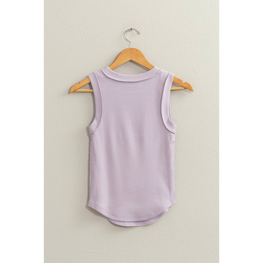 Lilac frilly tank